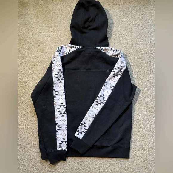 Hooey Black Hoodie with Geometric Accents - Picture 3 of 5